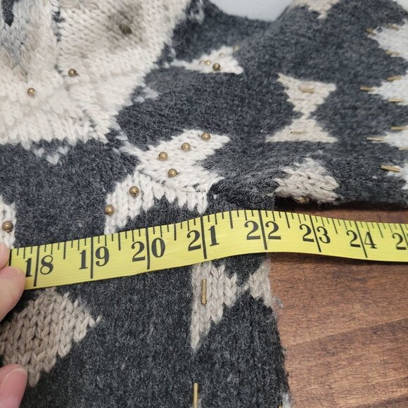 j.jill Single Button Wool Blend Cardigan Sweater w/Metal Accents Women's… - Picture 7 of 8